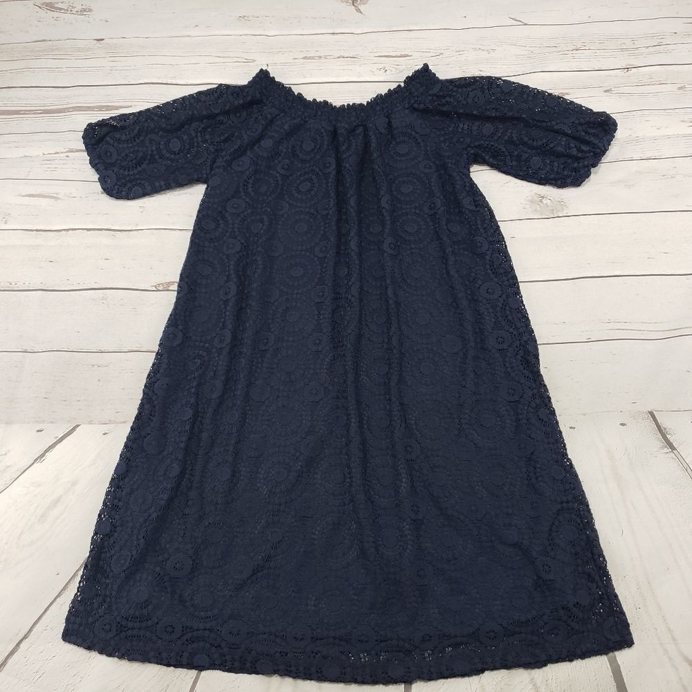Haani Dress Size Small Knit Crochet Blue Used